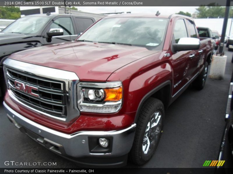 Sonoma Red Metallic / Cocoa/Dune 2014 GMC Sierra 1500 SLT Double Cab 4x4