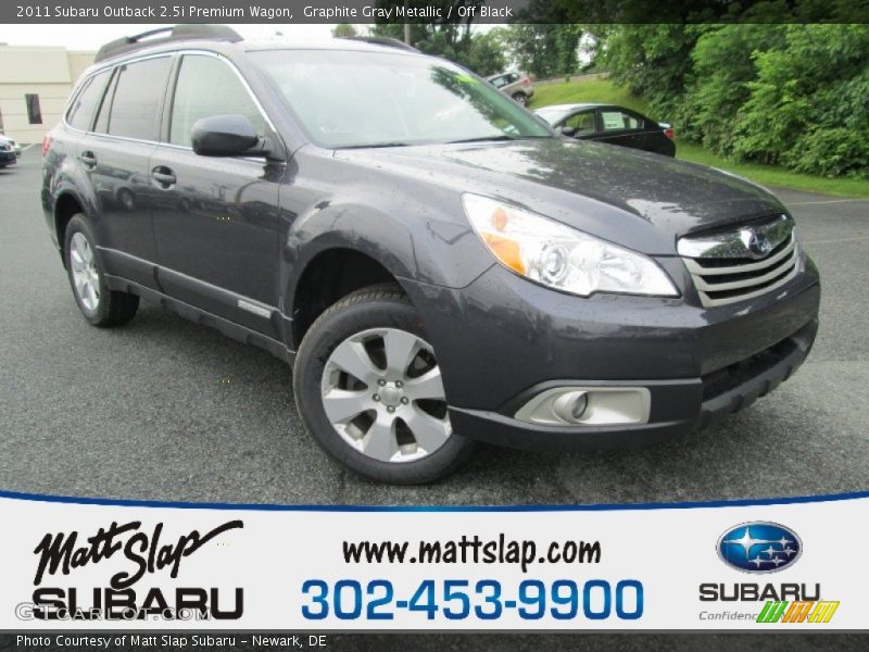 Graphite Gray Metallic / Off Black 2011 Subaru Outback 2.5i Premium Wagon