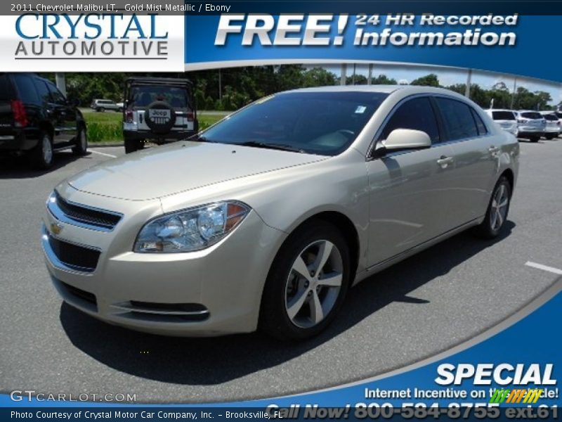 Gold Mist Metallic / Ebony 2011 Chevrolet Malibu LT