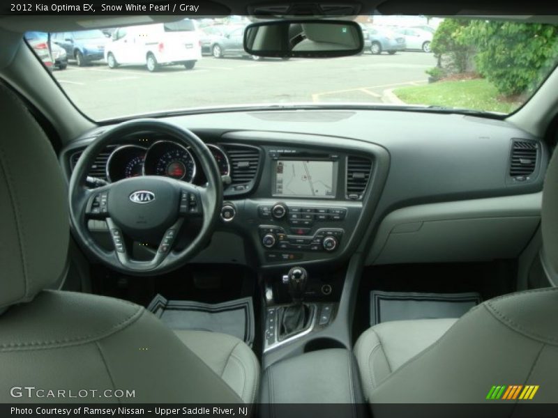 Snow White Pearl / Gray 2012 Kia Optima EX