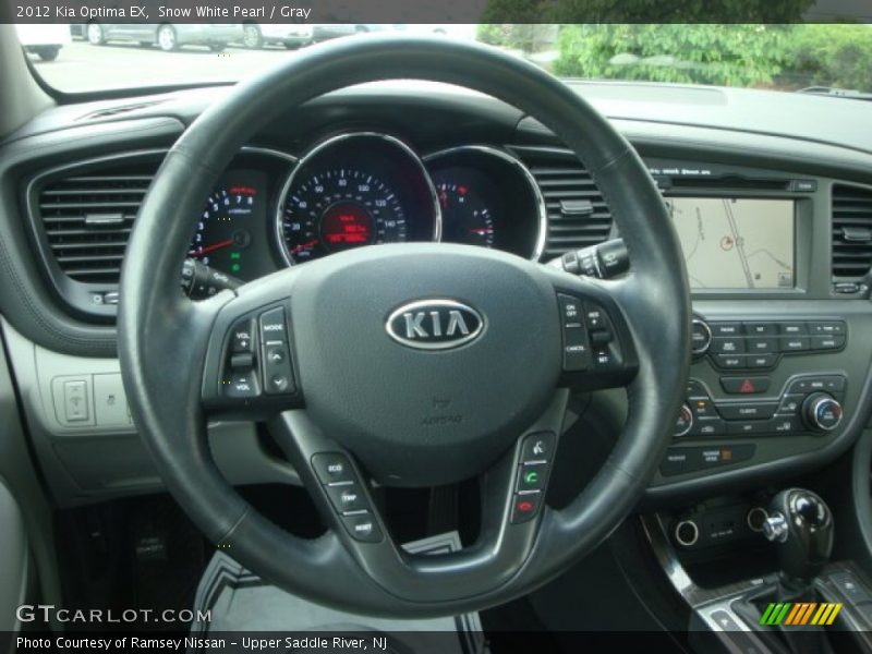 Snow White Pearl / Gray 2012 Kia Optima EX