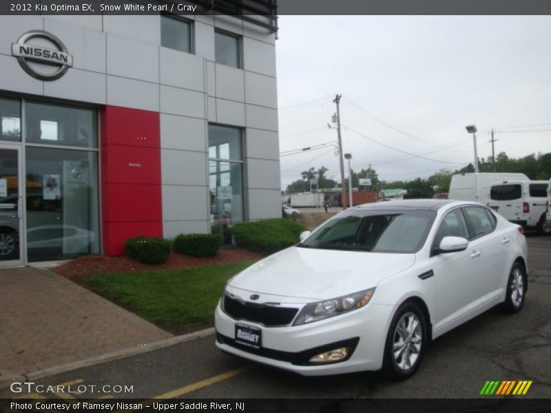 Snow White Pearl / Gray 2012 Kia Optima EX