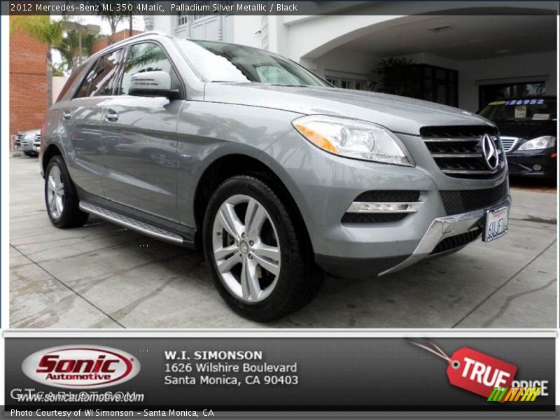Palladium Silver Metallic / Black 2012 Mercedes-Benz ML 350 4Matic