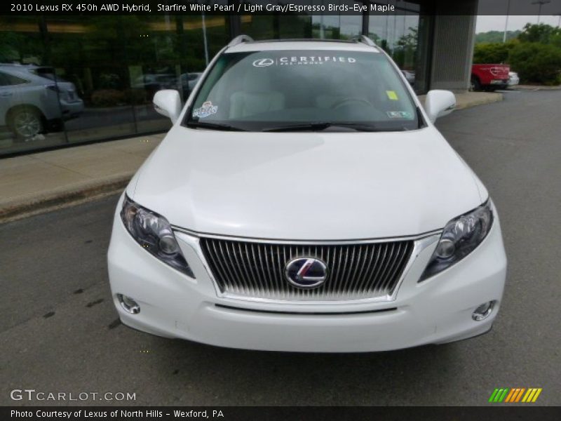 Starfire White Pearl / Light Gray/Espresso Birds-Eye Maple 2010 Lexus RX 450h AWD Hybrid
