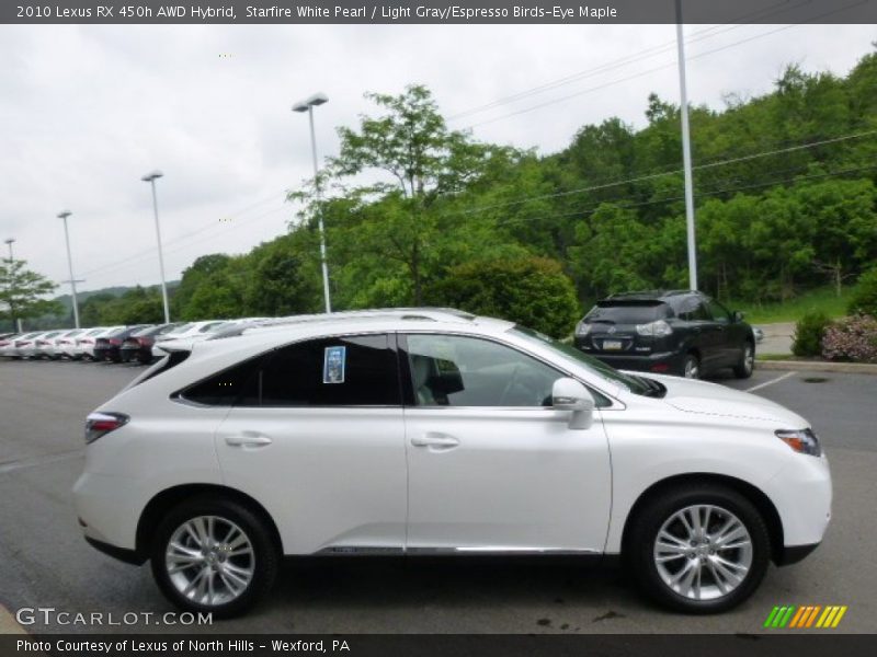 Starfire White Pearl / Light Gray/Espresso Birds-Eye Maple 2010 Lexus RX 450h AWD Hybrid