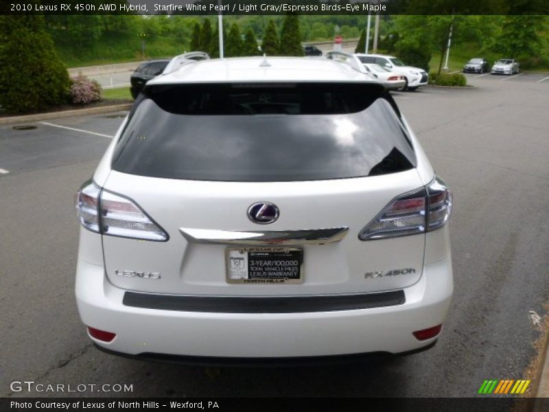 Starfire White Pearl / Light Gray/Espresso Birds-Eye Maple 2010 Lexus RX 450h AWD Hybrid