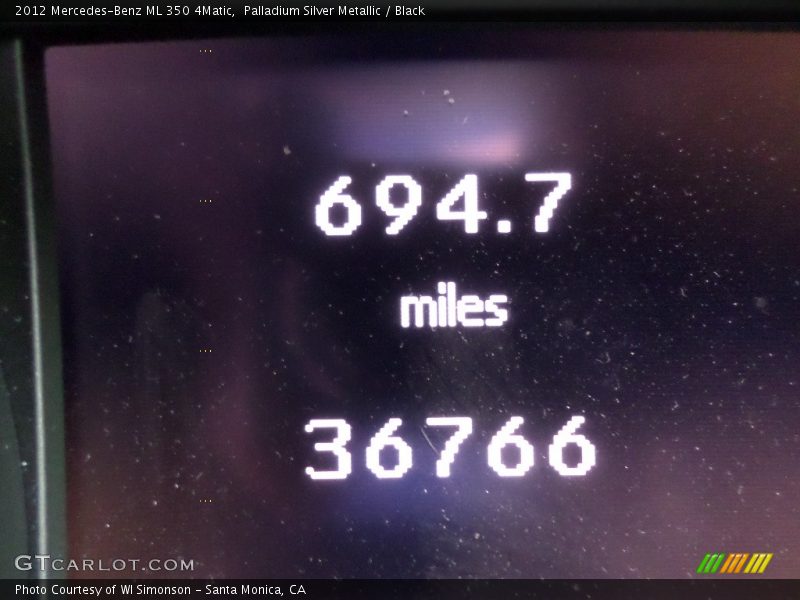 Palladium Silver Metallic / Black 2012 Mercedes-Benz ML 350 4Matic