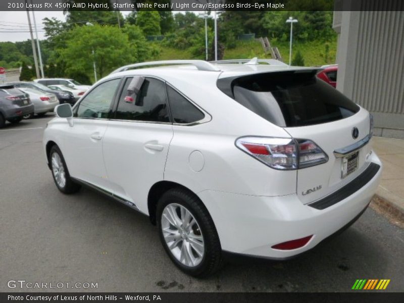 Starfire White Pearl / Light Gray/Espresso Birds-Eye Maple 2010 Lexus RX 450h AWD Hybrid