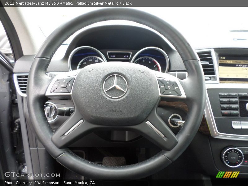 Palladium Silver Metallic / Black 2012 Mercedes-Benz ML 350 4Matic