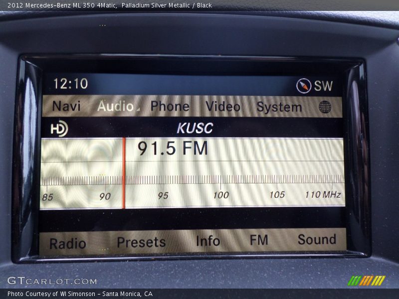 Palladium Silver Metallic / Black 2012 Mercedes-Benz ML 350 4Matic