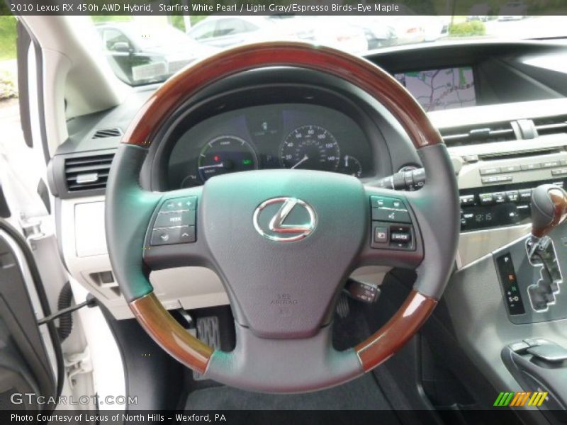 Starfire White Pearl / Light Gray/Espresso Birds-Eye Maple 2010 Lexus RX 450h AWD Hybrid