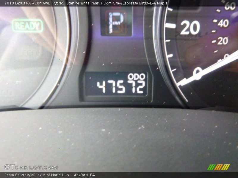 Starfire White Pearl / Light Gray/Espresso Birds-Eye Maple 2010 Lexus RX 450h AWD Hybrid