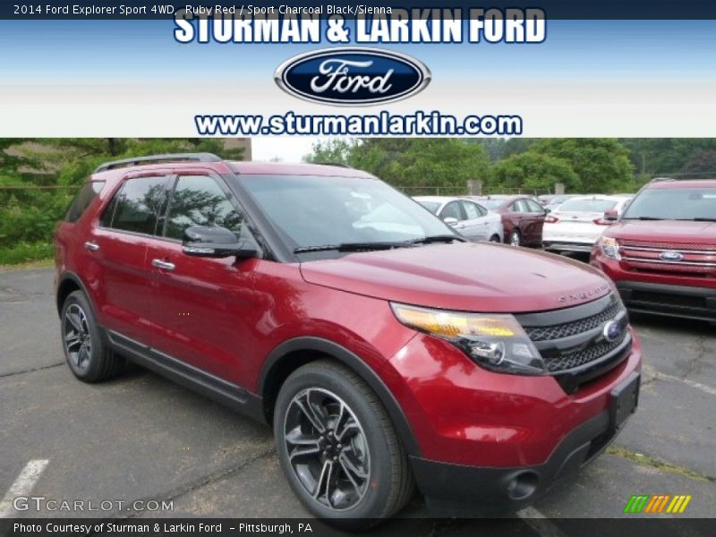Ruby Red / Sport Charcoal Black/Sienna 2014 Ford Explorer Sport 4WD