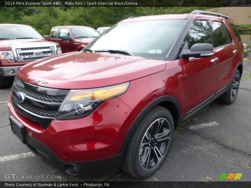 Ruby Red / Sport Charcoal Black/Sienna 2014 Ford Explorer Sport 4WD