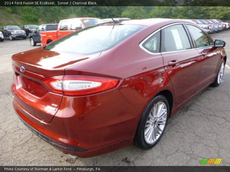 Sunset / Charcoal Black 2014 Ford Fusion SE EcoBoost