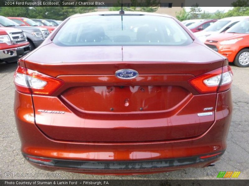 Sunset / Charcoal Black 2014 Ford Fusion SE EcoBoost