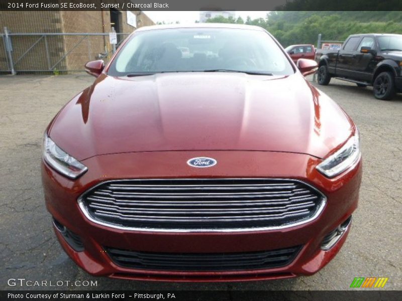 Sunset / Charcoal Black 2014 Ford Fusion SE EcoBoost