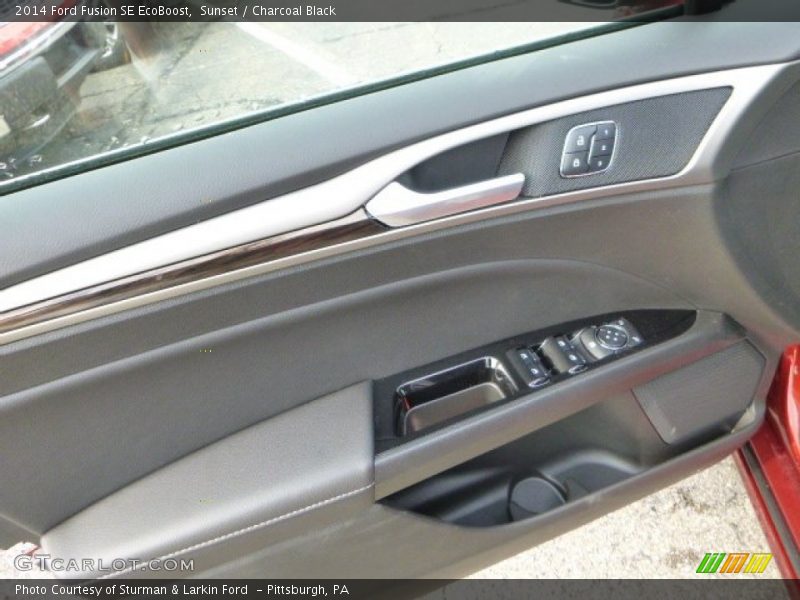 Sunset / Charcoal Black 2014 Ford Fusion SE EcoBoost