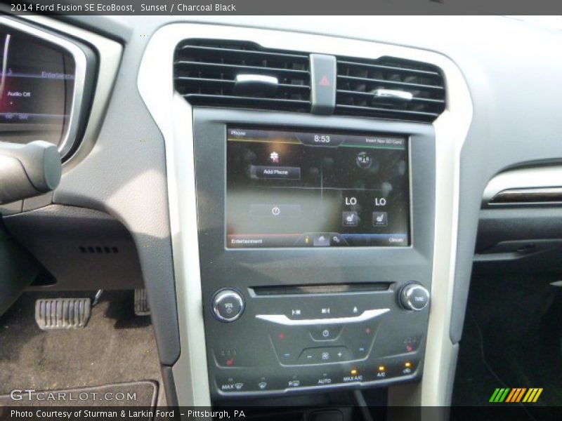 Sunset / Charcoal Black 2014 Ford Fusion SE EcoBoost