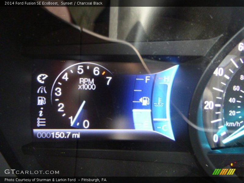 Sunset / Charcoal Black 2014 Ford Fusion SE EcoBoost