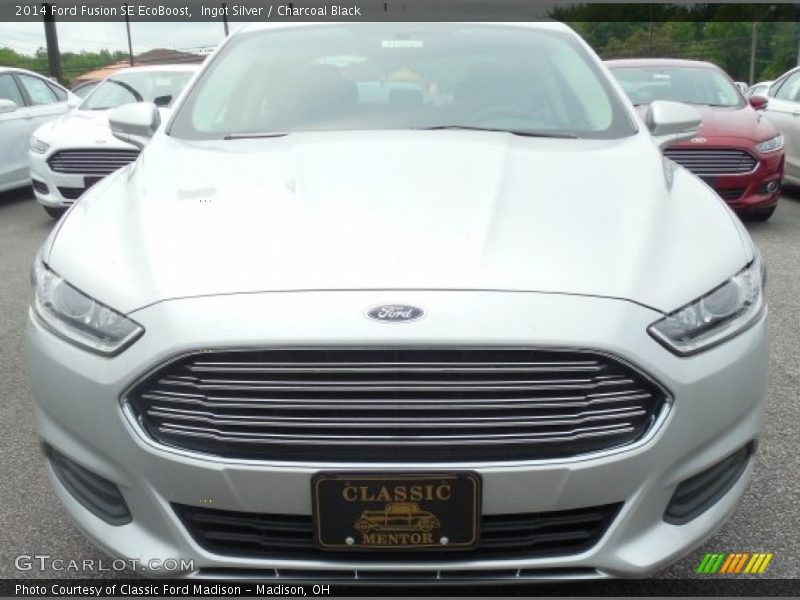 Ingot Silver / Charcoal Black 2014 Ford Fusion SE EcoBoost
