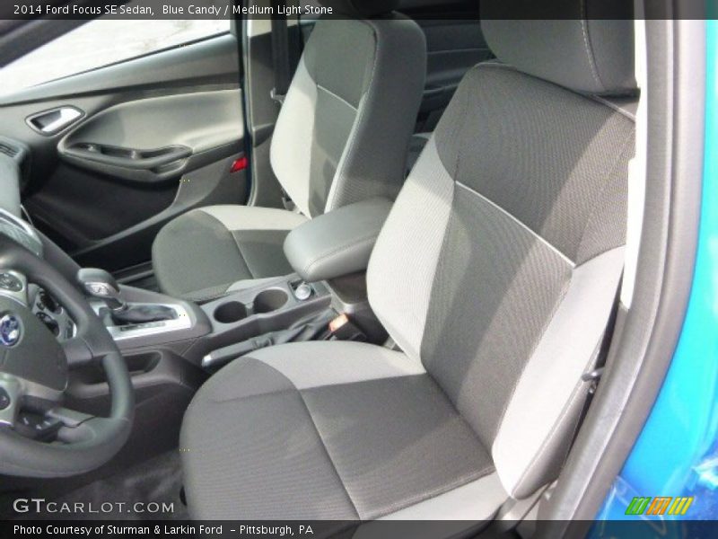 Blue Candy / Medium Light Stone 2014 Ford Focus SE Sedan