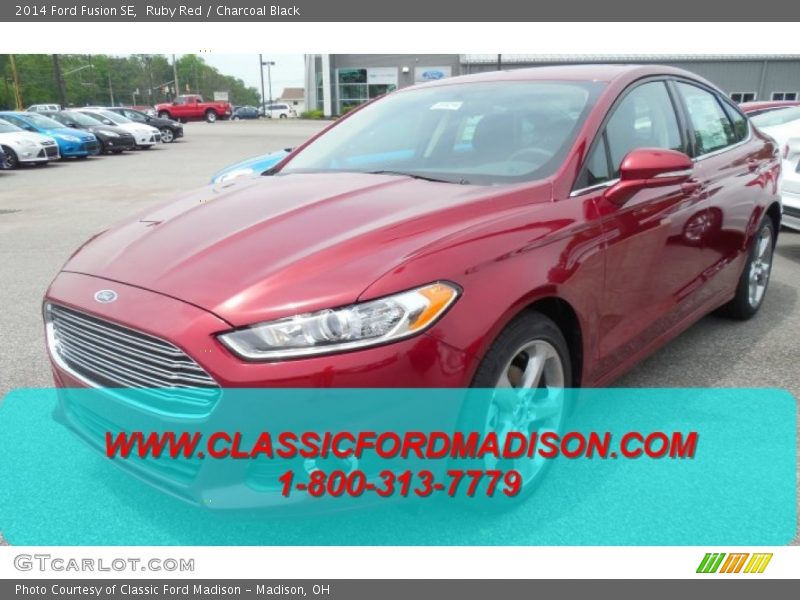 Ruby Red / Charcoal Black 2014 Ford Fusion SE