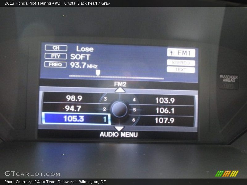 Crystal Black Pearl / Gray 2013 Honda Pilot Touring 4WD