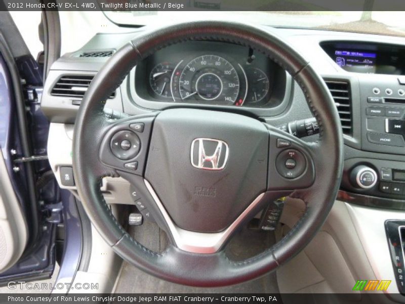 Twilight Blue Metallic / Beige 2012 Honda CR-V EX-L 4WD