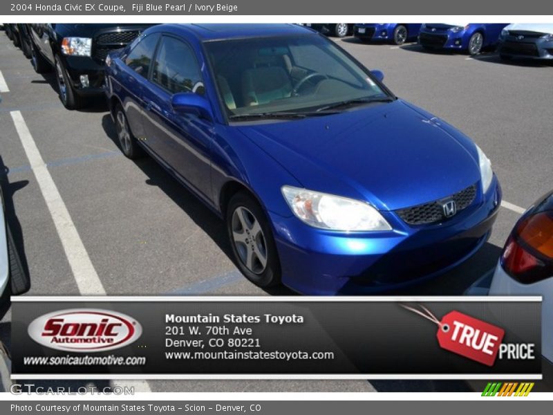 Fiji Blue Pearl / Ivory Beige 2004 Honda Civic EX Coupe