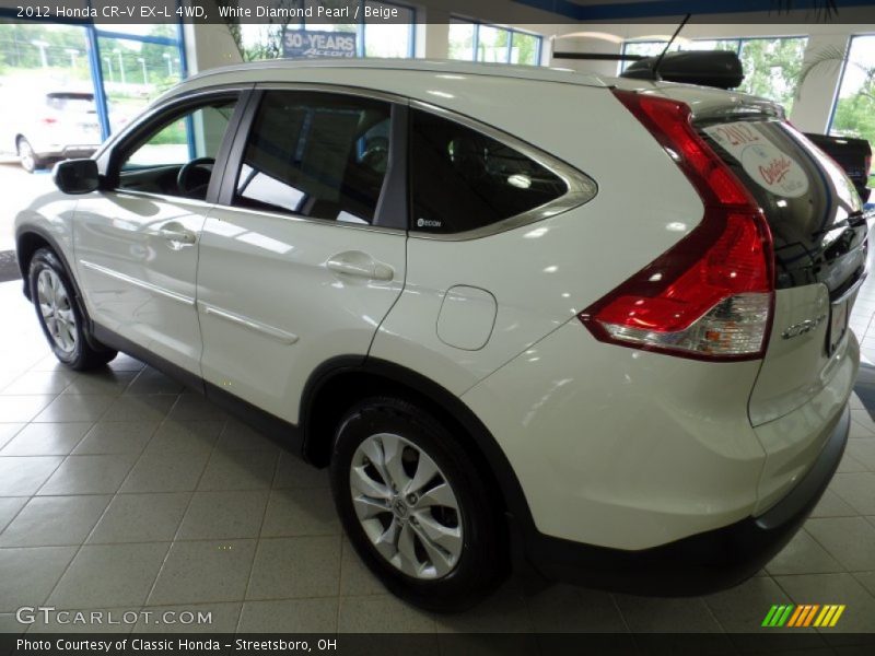 White Diamond Pearl / Beige 2012 Honda CR-V EX-L 4WD