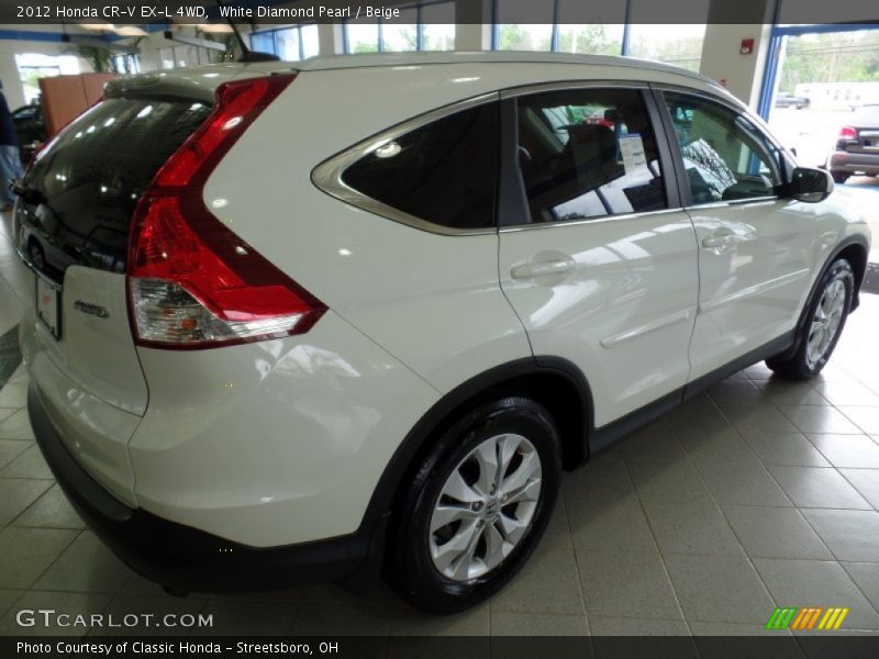 White Diamond Pearl / Beige 2012 Honda CR-V EX-L 4WD