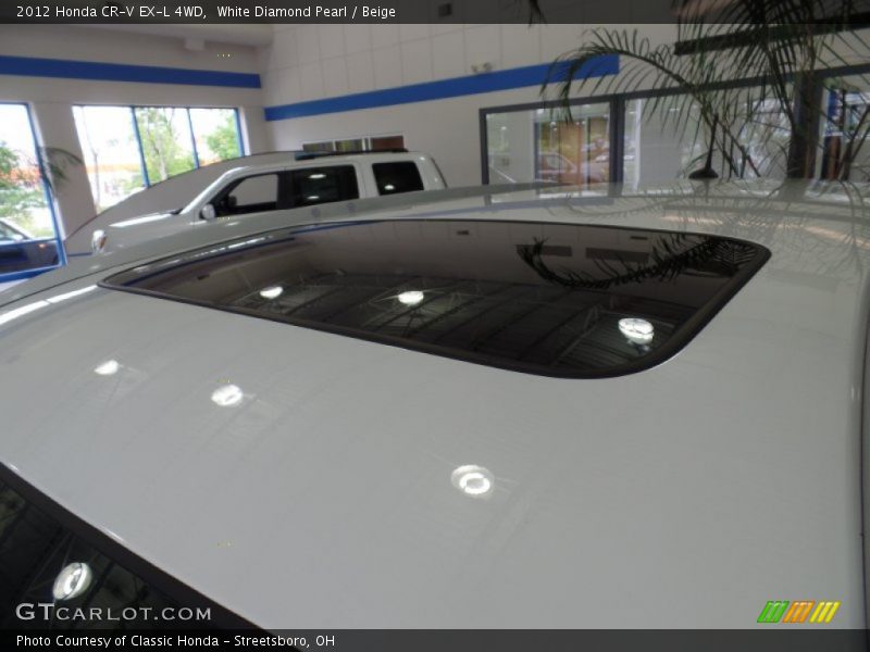 White Diamond Pearl / Beige 2012 Honda CR-V EX-L 4WD