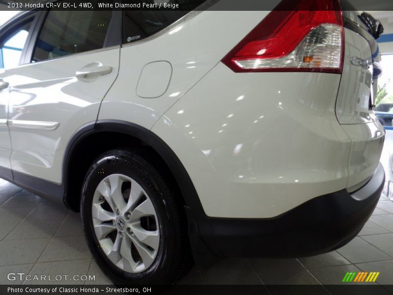 White Diamond Pearl / Beige 2012 Honda CR-V EX-L 4WD
