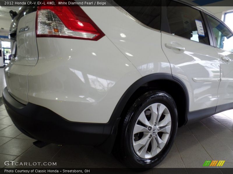 White Diamond Pearl / Beige 2012 Honda CR-V EX-L 4WD