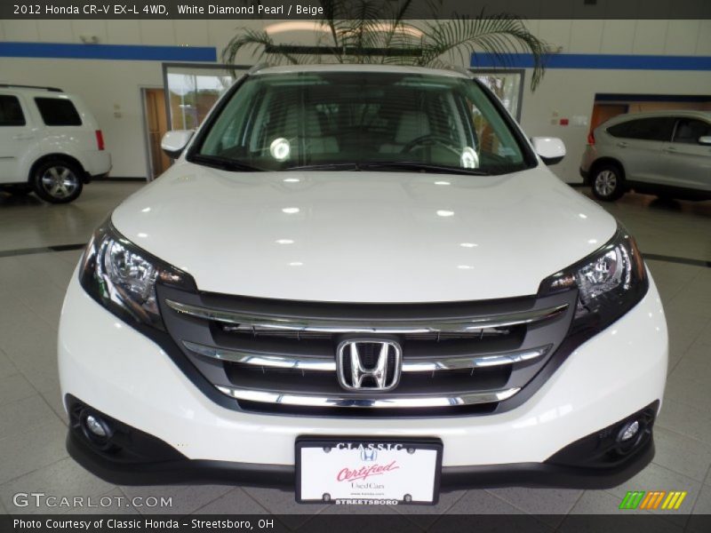 White Diamond Pearl / Beige 2012 Honda CR-V EX-L 4WD