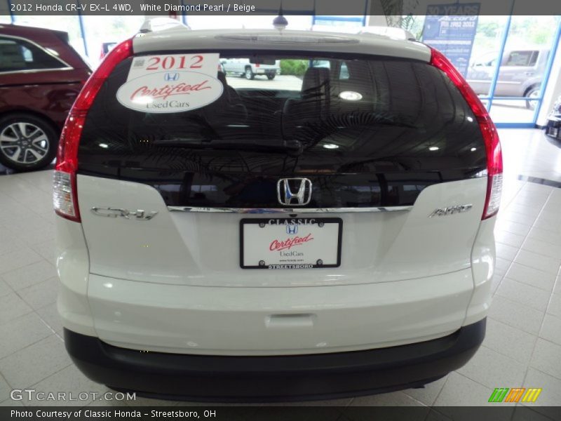 White Diamond Pearl / Beige 2012 Honda CR-V EX-L 4WD