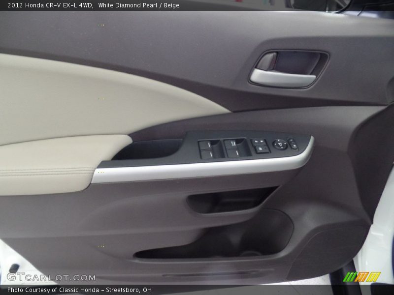 White Diamond Pearl / Beige 2012 Honda CR-V EX-L 4WD
