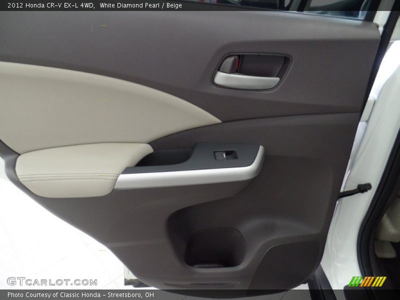 White Diamond Pearl / Beige 2012 Honda CR-V EX-L 4WD