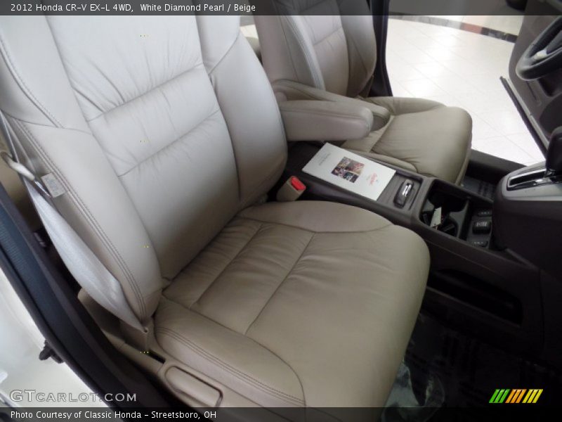 White Diamond Pearl / Beige 2012 Honda CR-V EX-L 4WD
