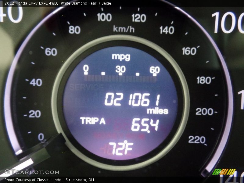 White Diamond Pearl / Beige 2012 Honda CR-V EX-L 4WD