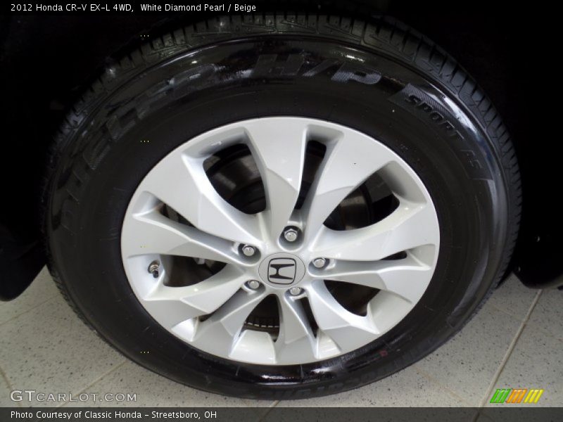 White Diamond Pearl / Beige 2012 Honda CR-V EX-L 4WD