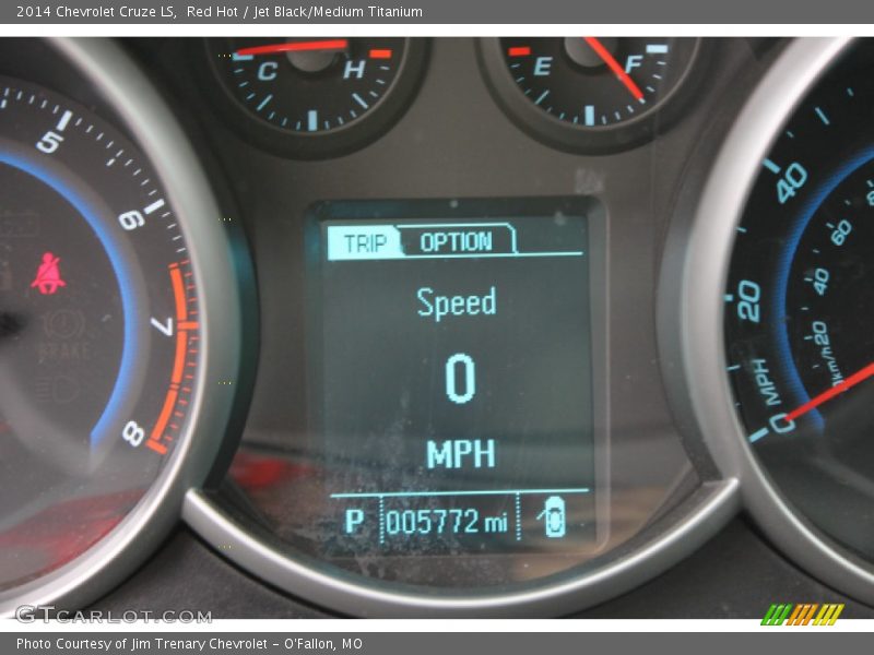 Red Hot / Jet Black/Medium Titanium 2014 Chevrolet Cruze LS