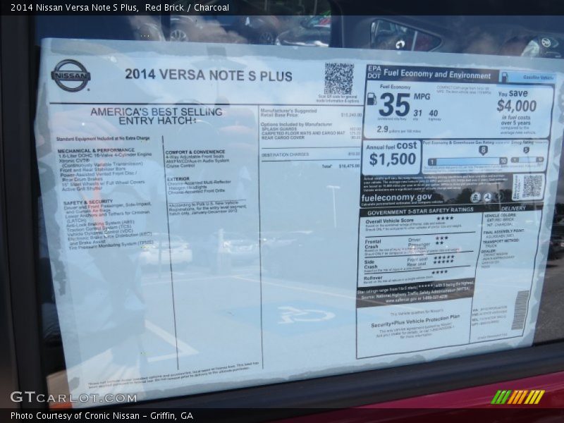 Red Brick / Charcoal 2014 Nissan Versa Note S Plus