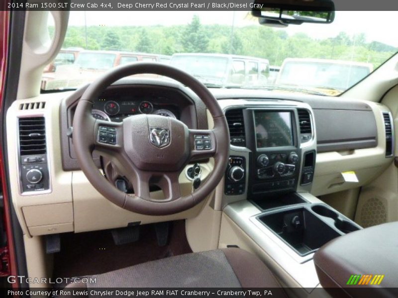 Deep Cherry Red Crystal Pearl / Black/Diesel Gray 2014 Ram 1500 SLT Crew Cab 4x4