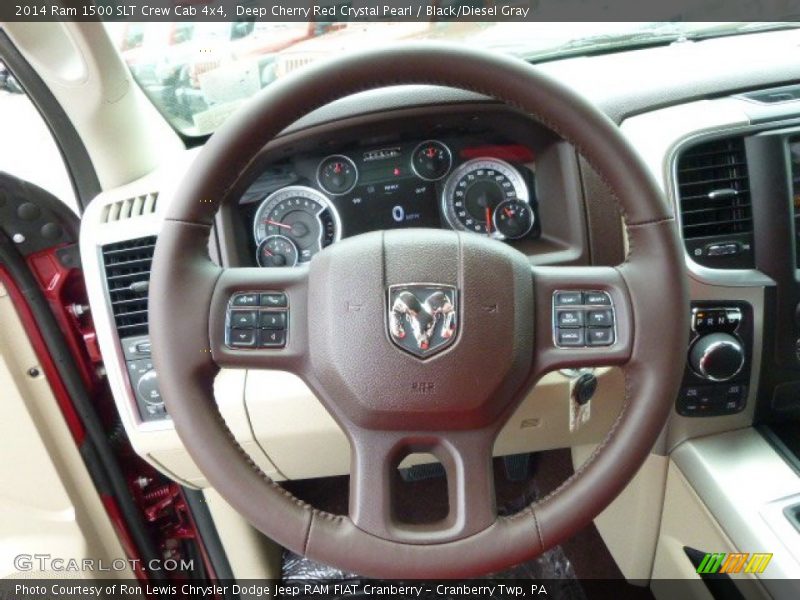 Deep Cherry Red Crystal Pearl / Black/Diesel Gray 2014 Ram 1500 SLT Crew Cab 4x4