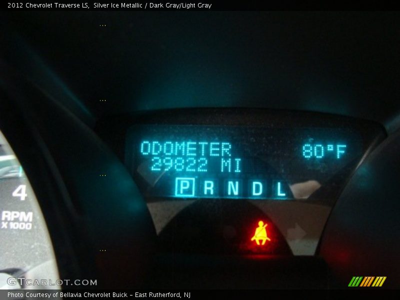Silver Ice Metallic / Dark Gray/Light Gray 2012 Chevrolet Traverse LS