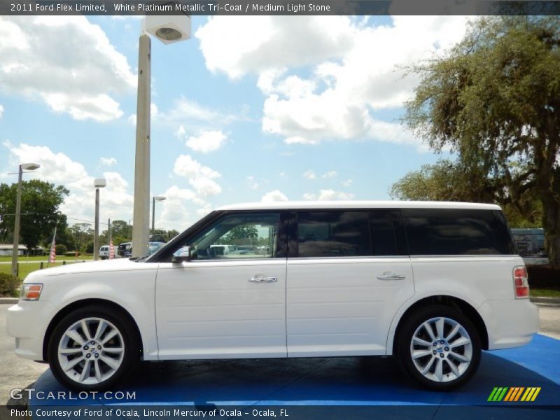 White Platinum Metallic Tri-Coat / Medium Light Stone 2011 Ford Flex Limited