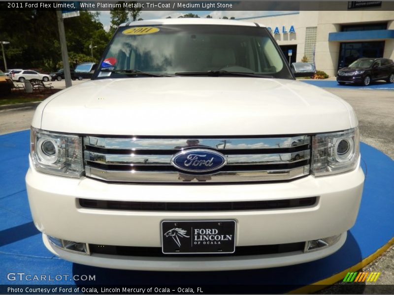 White Platinum Metallic Tri-Coat / Medium Light Stone 2011 Ford Flex Limited