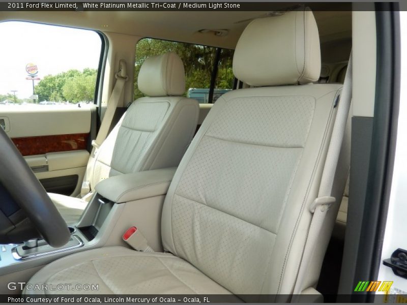 White Platinum Metallic Tri-Coat / Medium Light Stone 2011 Ford Flex Limited
